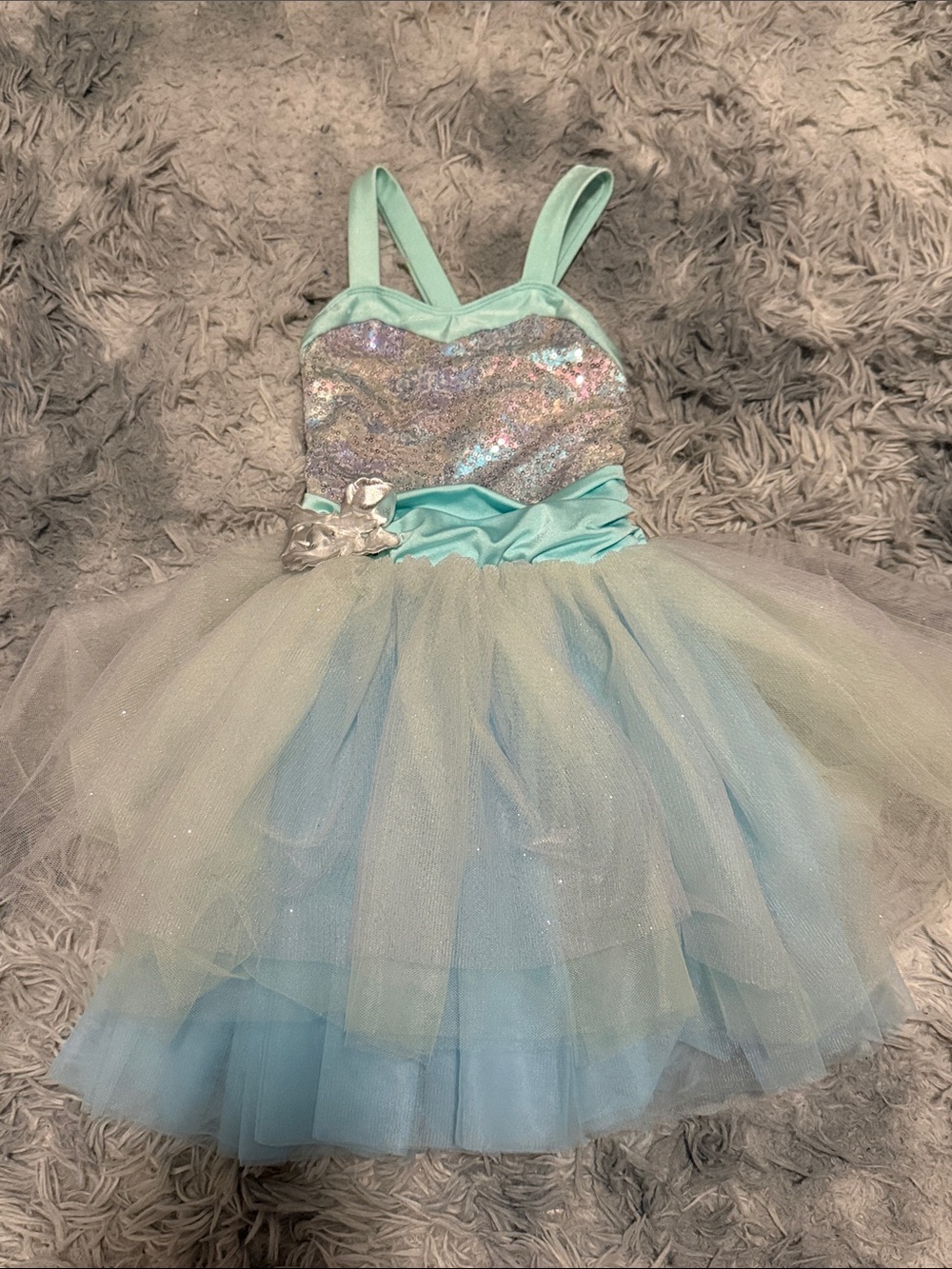 Revolution Aqua & Silver Sparkle Tulle Dance Costume